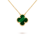 TimiCLOVER 15MM MALACHITE SINGLE FLOWER  NECKLACE