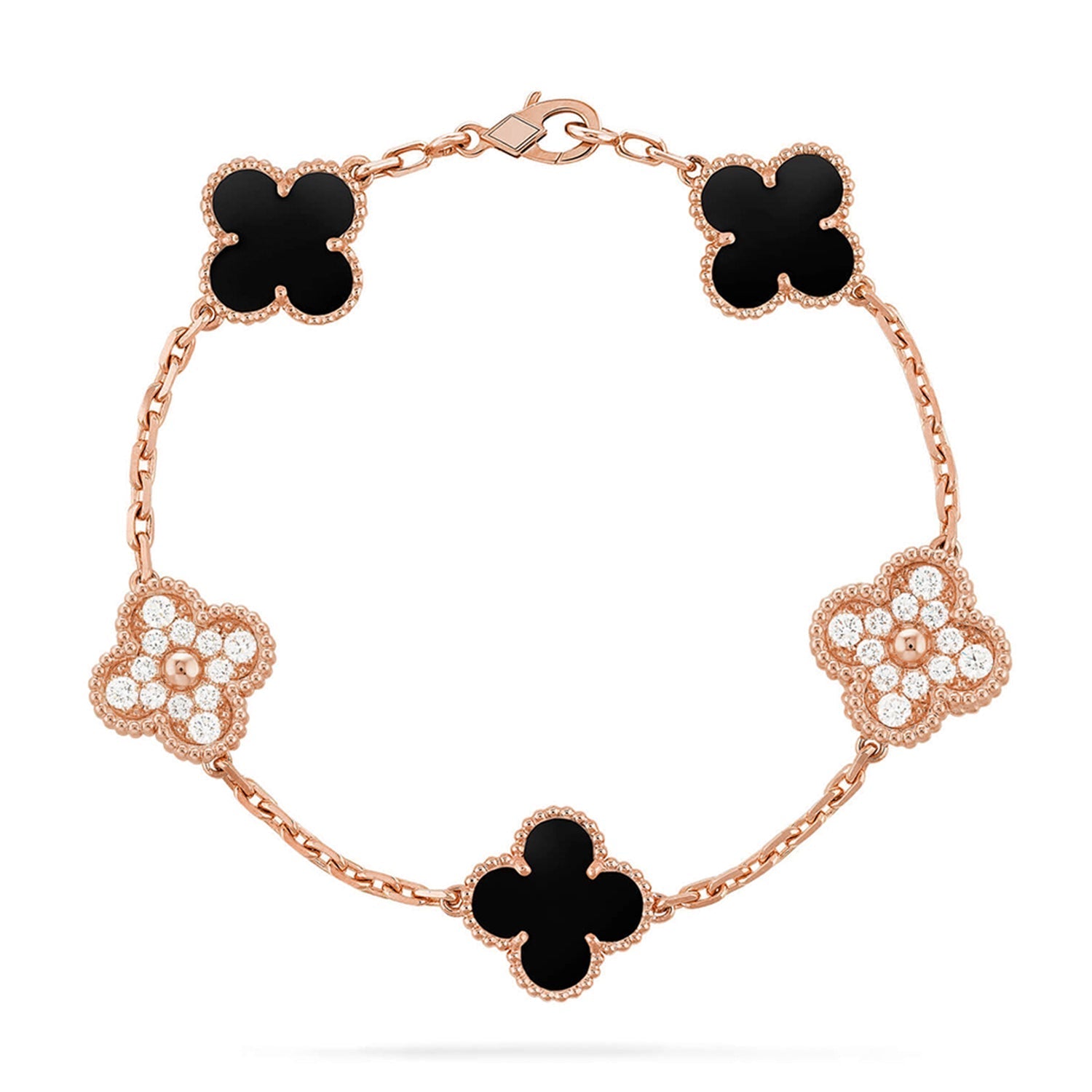 [Timi]New CLOVER 5 MOTIF ONYXS BRACELET COLLECTION