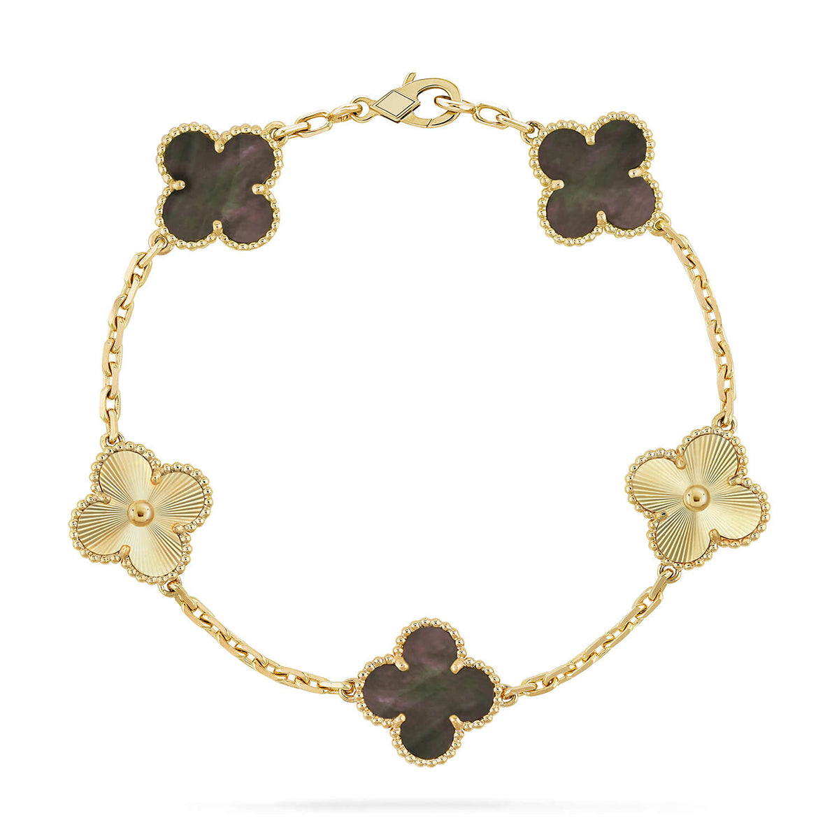 [Timi]New CLOVER 5 MOTIF GRAY MOP BRACELET COLLECTION
