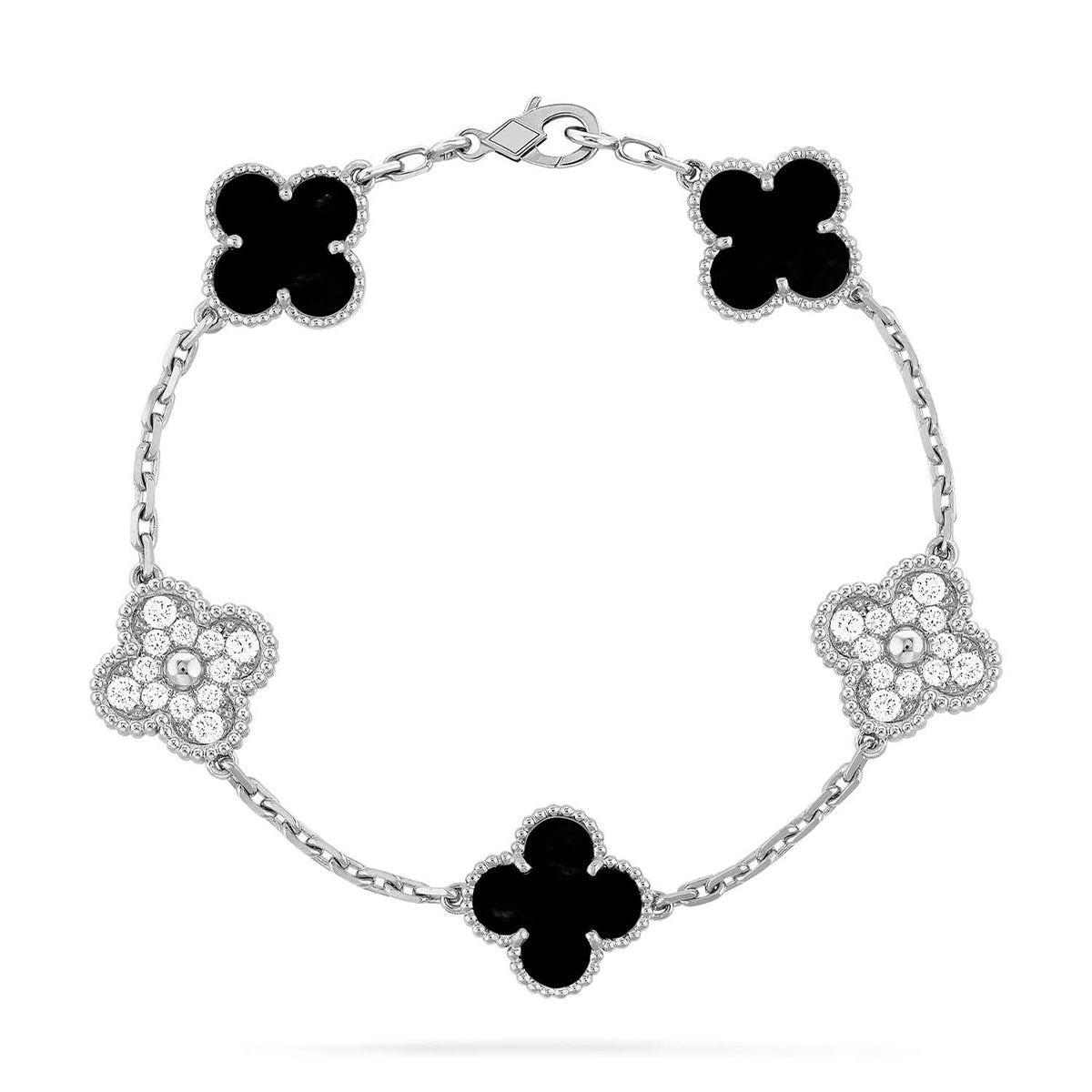 [Timi]New CLOVER 5 MOTIF ONYXS BRACELET COLLECTION