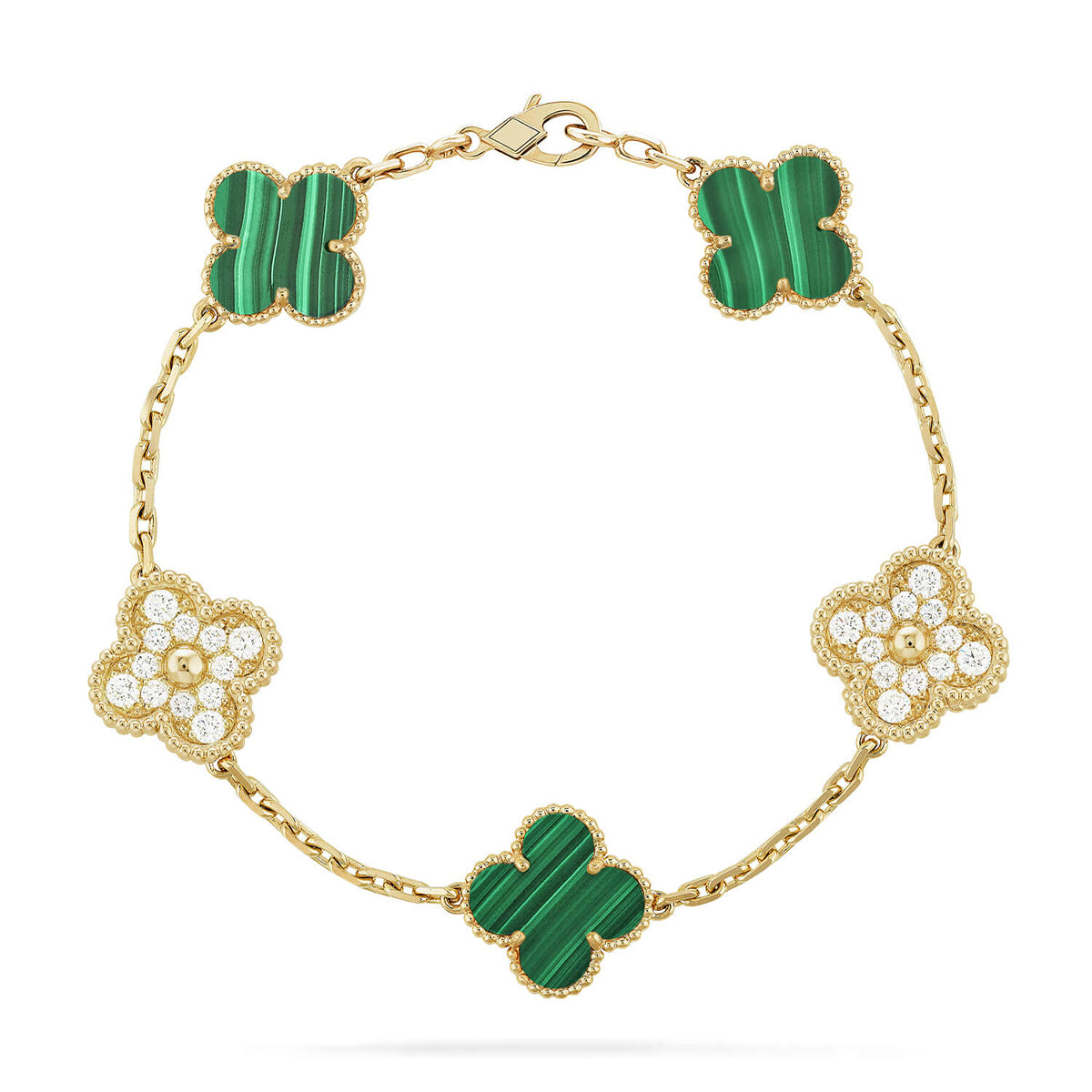 [Timi]New  CLOVER 5 MOTIF MALACHITE BRACELET COLLECTION