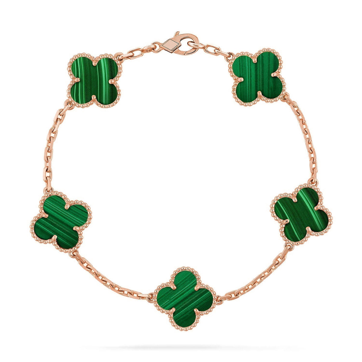 [Timi]New  CLOVER 5 MOTIF MALACHITE BRACELET COLLECTION