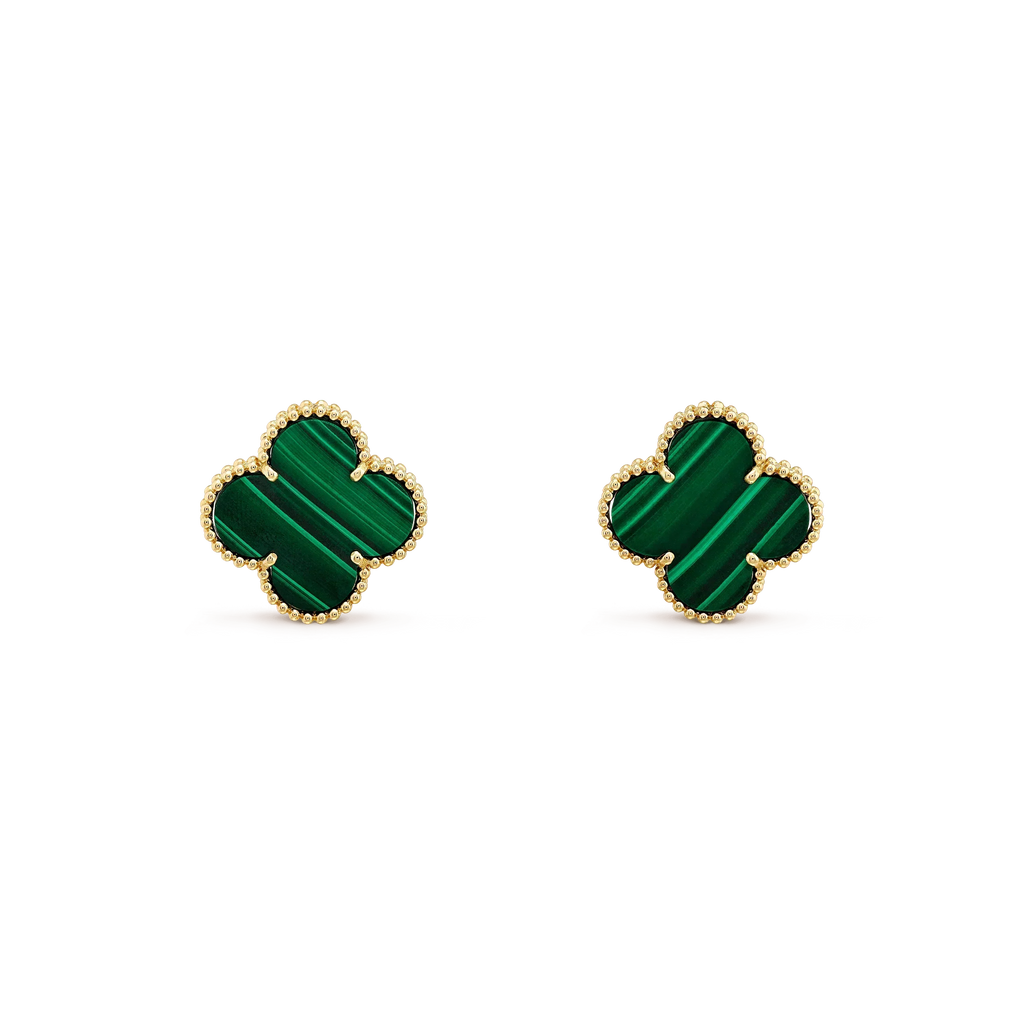 TimiCLOVER MINI 9.5MM MALACHITE  EARRINGS