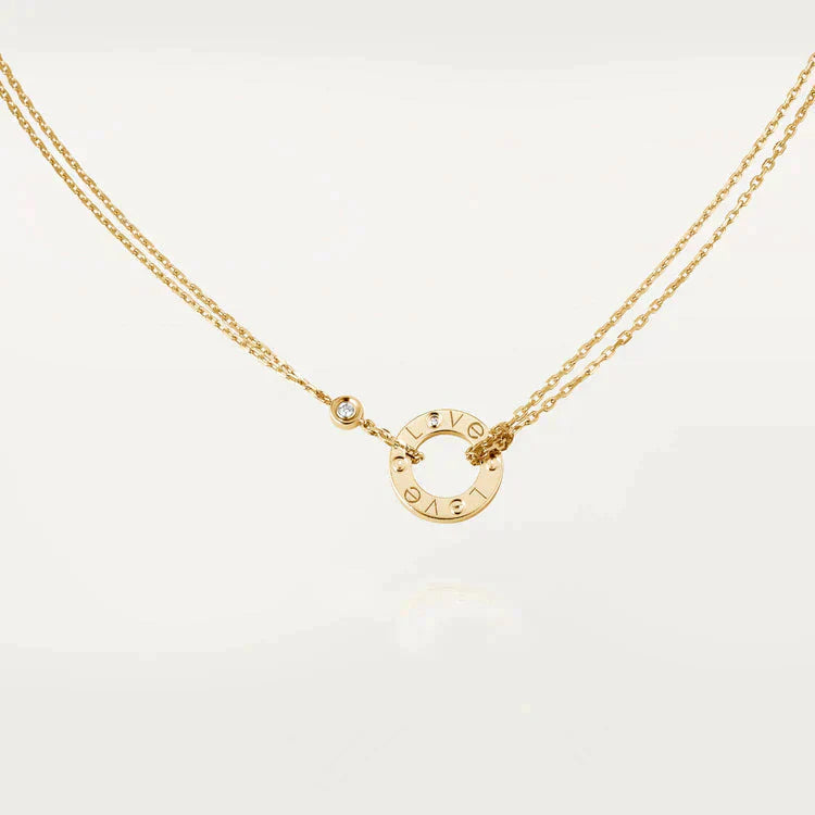 TimiLOVE NECKLACE 16MM 2 DIAMONDS