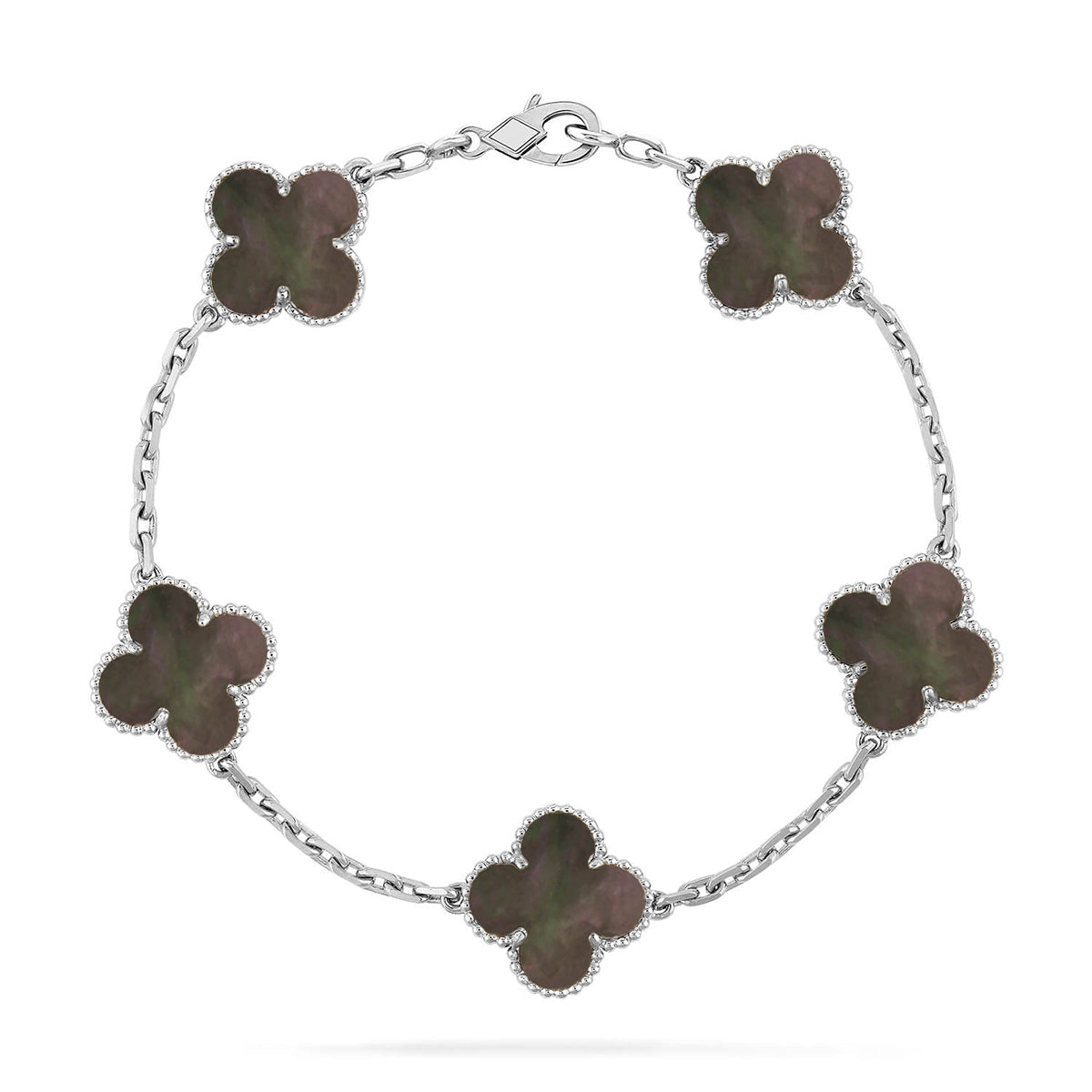 [Timi]New CLOVER 5 MOTIF GRAY MOP BRACELET COLLECTION
