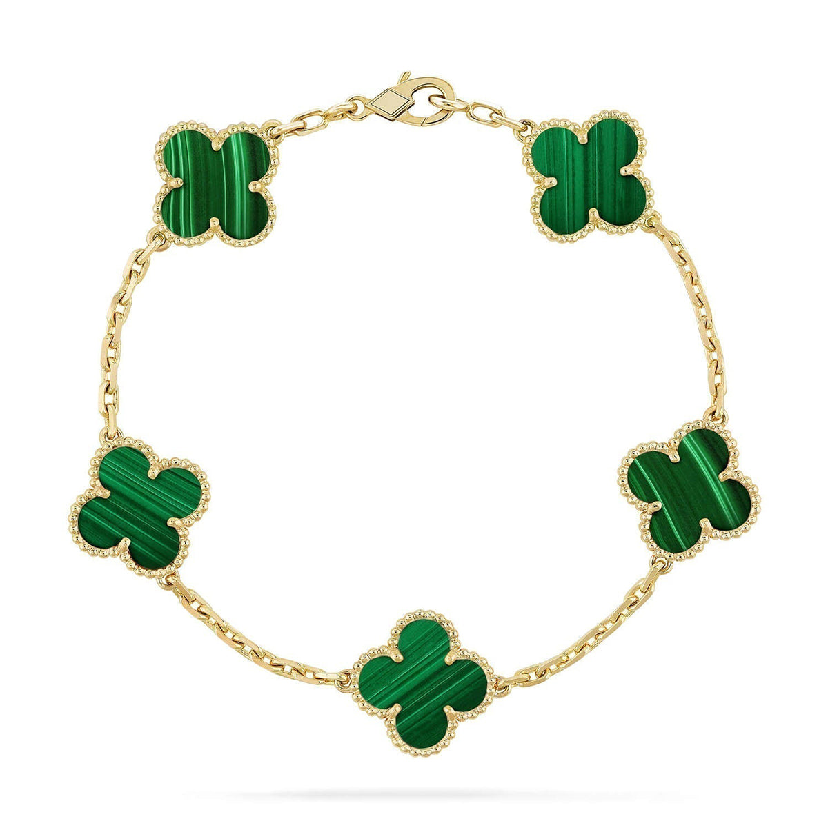 [Timi]New  CLOVER 5 MOTIF MALACHITE BRACELET COLLECTION