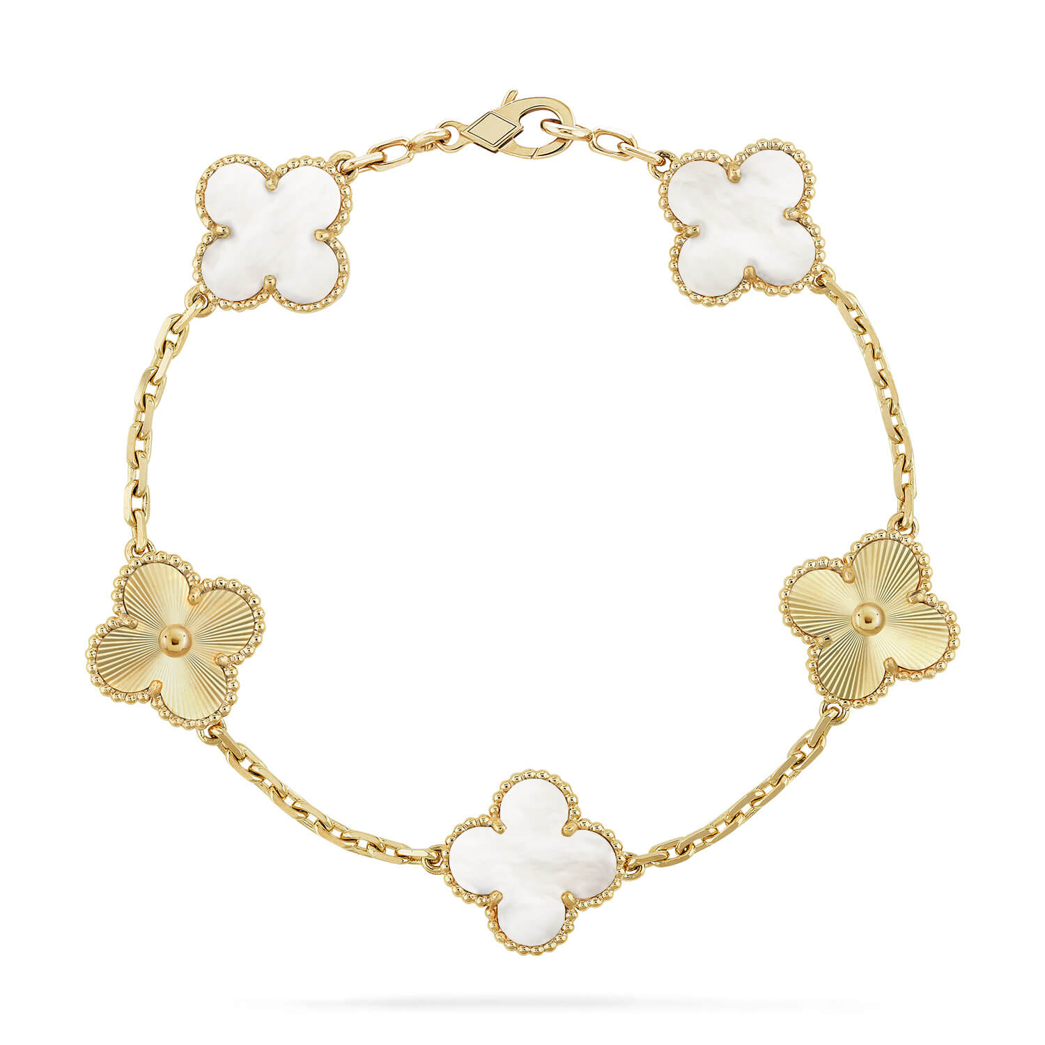 [Timi]New CLOVER WHITE PEARL MOP 5 MOTIF BRACELET COLLECTION