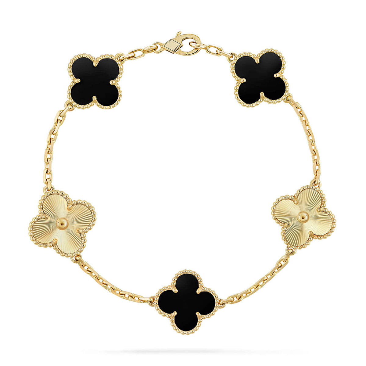 [Timi]New CLOVER 5 MOTIF ONYXS BRACELET COLLECTION