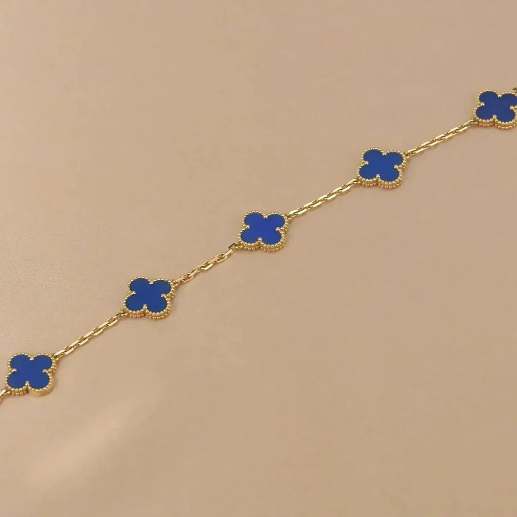 [Timi]New CLOVER 5 MOTIF BLUE AGATE BRACELET COLLECTION