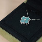 TimiCLOVER 15MM DIAMOND SVRES PORCELAIN  NECKLACE SILVER