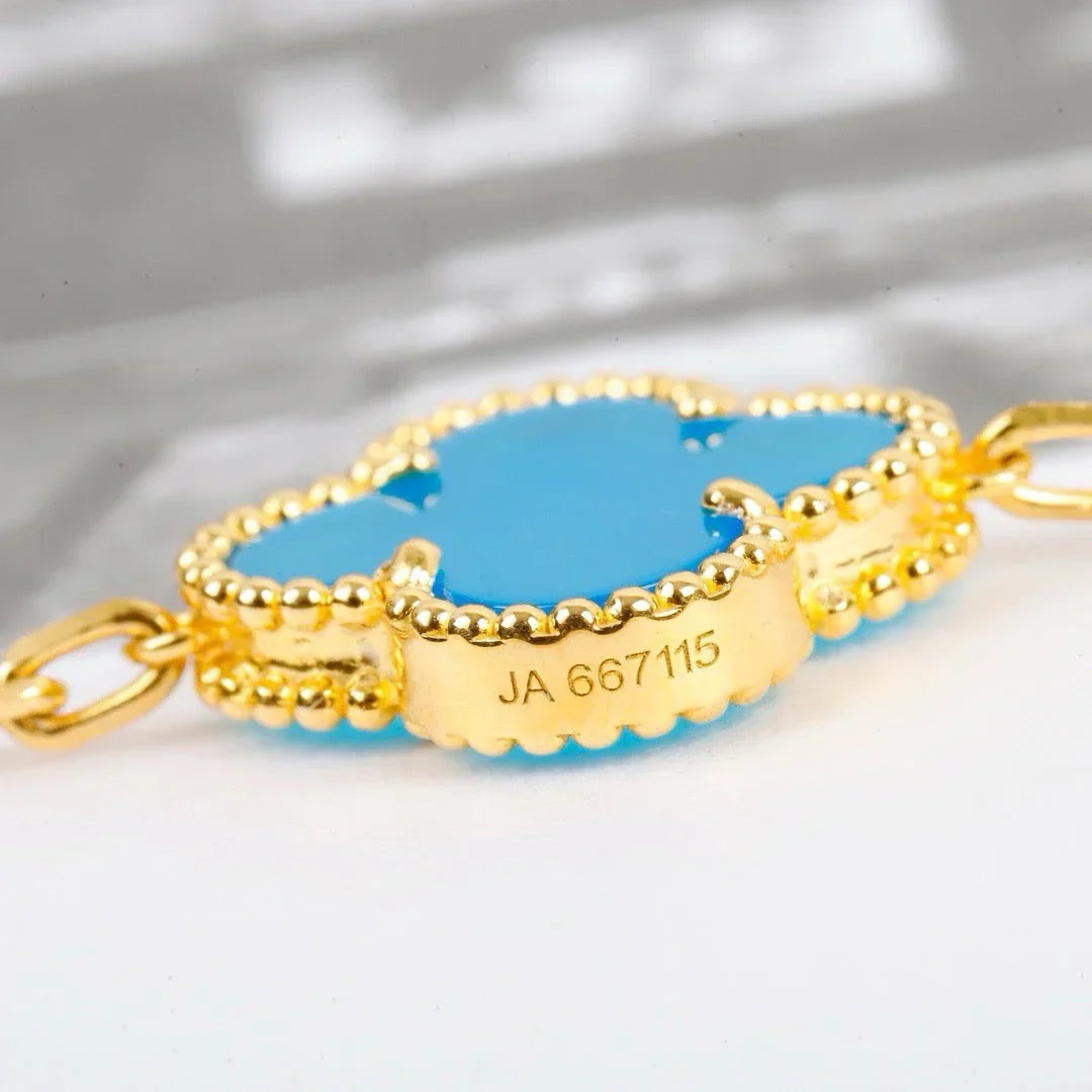 [Timi]New  CLOVER 5 MOTIF TURQUOISE BRACELET COLLECTION