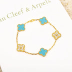 [Timi]New  CLOVER 5 MOTIF TURQUOISE BRACELET COLLECTION