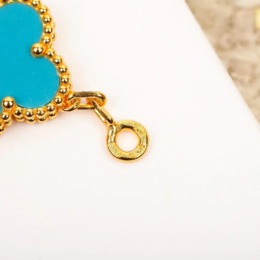 [Timi]New  CLOVER 5 MOTIF TURQUOISE BRACELET COLLECTION