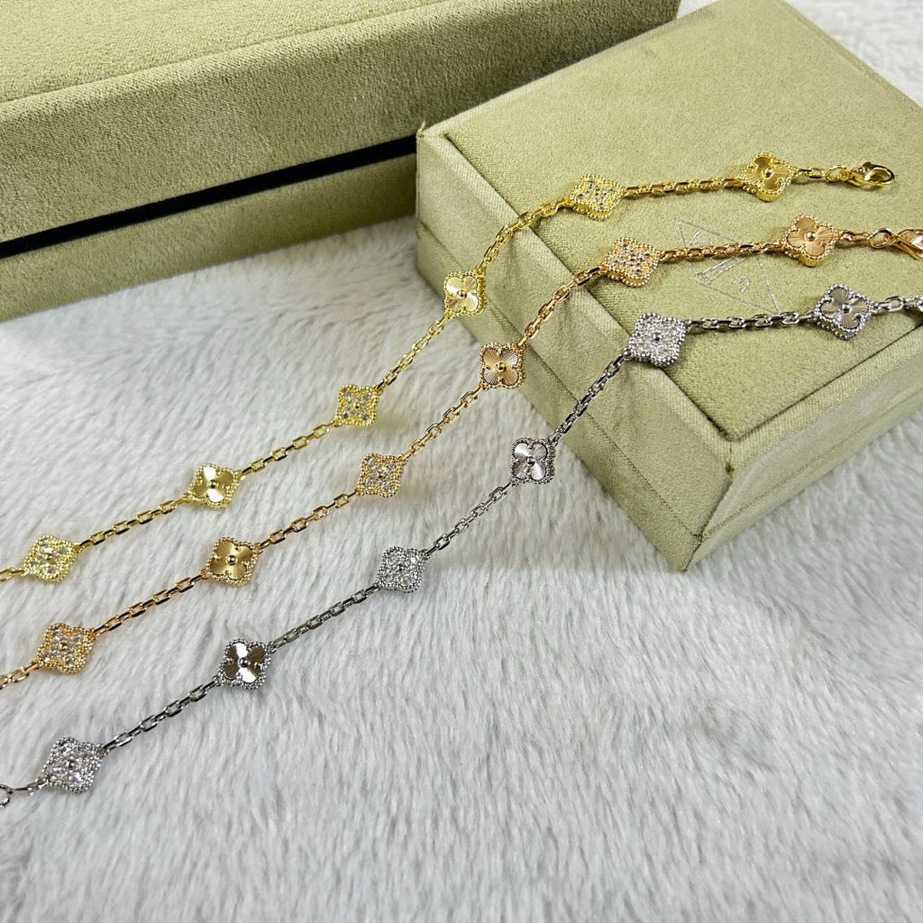 [¡®Timi¡¯]CLOVER 6 MOTIF DIAMOND LASER BRACELET