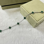 [¡®Timi¡¯]CLOVER 6 MOTIF MALACHITE BRACELET