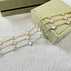 [¡®Timi¡¯]CLOVER 6 MOTIF WHITE MOP BRACELET