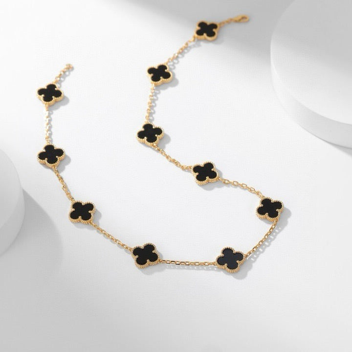 TimiCLOVER 10 MOTIFS ONYX NECKLACE