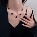 TimiCLOVER 10 MOTIFS ONYX NECKLACE