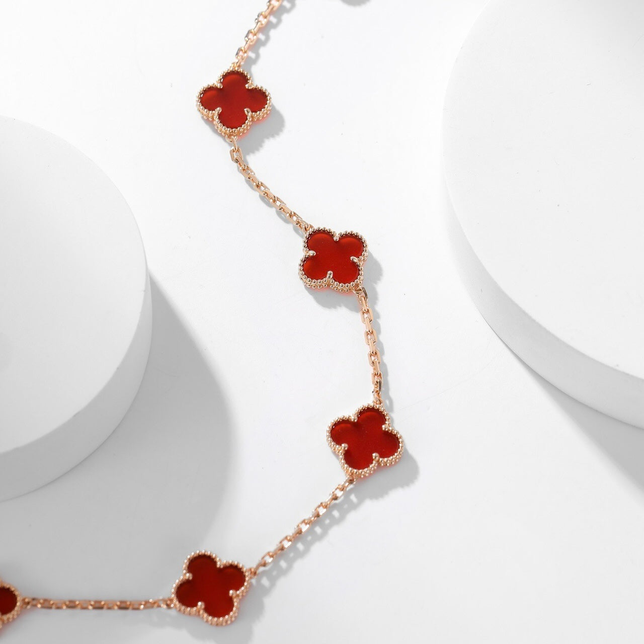 TimiCLOVER 10 MOTIFS CARNELIAN NECKLACE