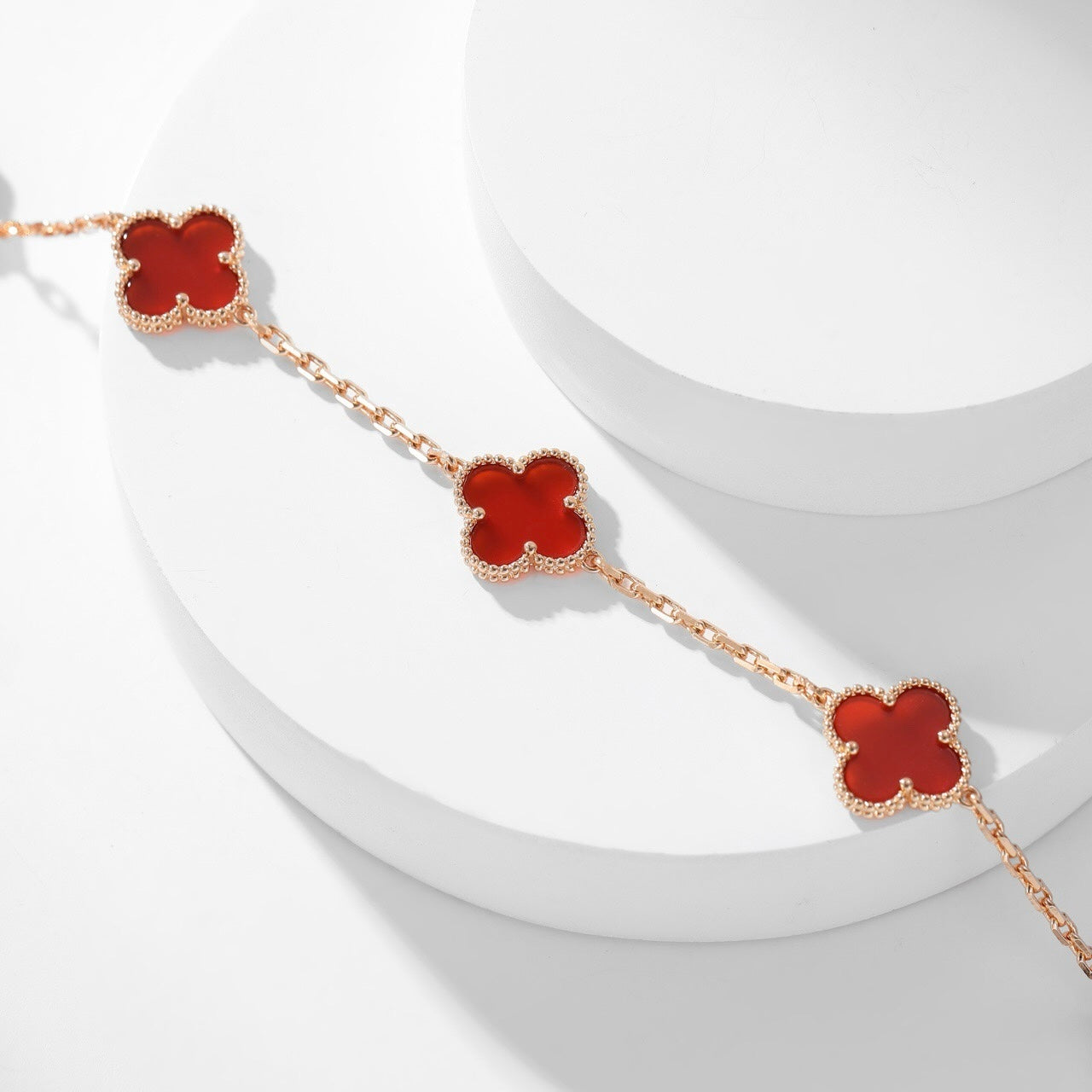 TimiCLOVER 10 MOTIFS CARNELIAN NECKLACE