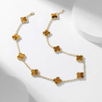 TimiCLOVER 10 MOTIFS TIGER EYE NECKLACE