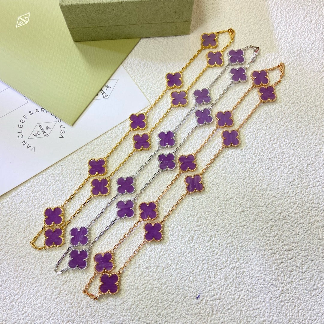 TimiCLOVER 10 MOTIFS  PURPLE VIOLET  NECKLACE
