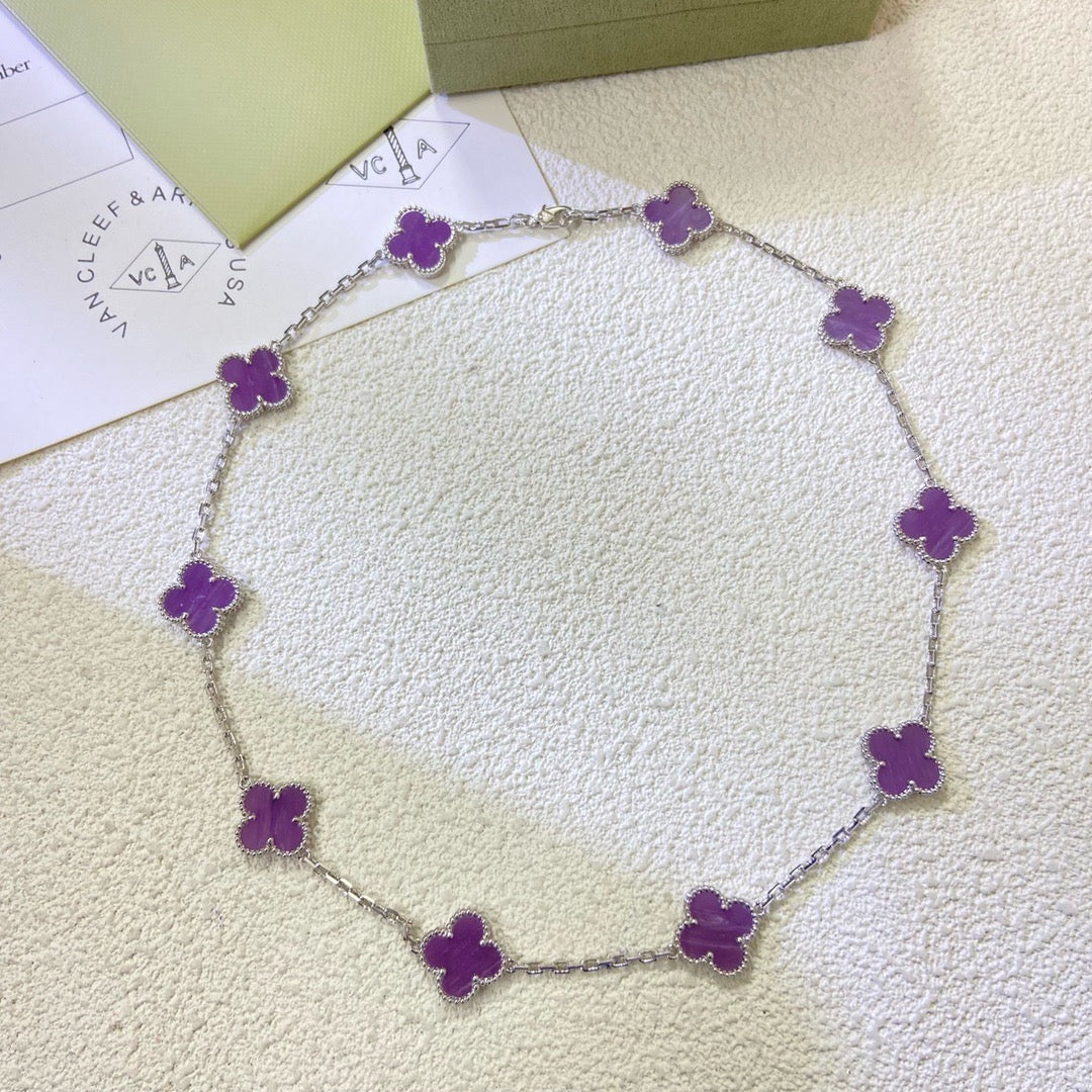 TimiCLOVER 10 MOTIFS  PURPLE VIOLET  NECKLACE