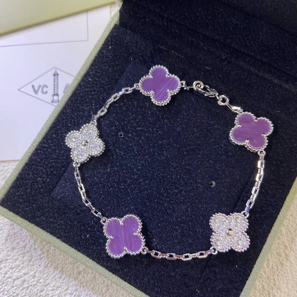 [Timi]New  CLOVER 5 MOTIF VIOLET BRACELET COLLECTION