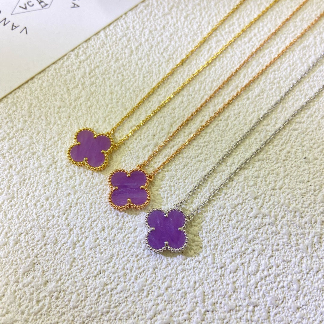 TimiCLOVER 15MM  PURPLE VIOLET NECKLACE