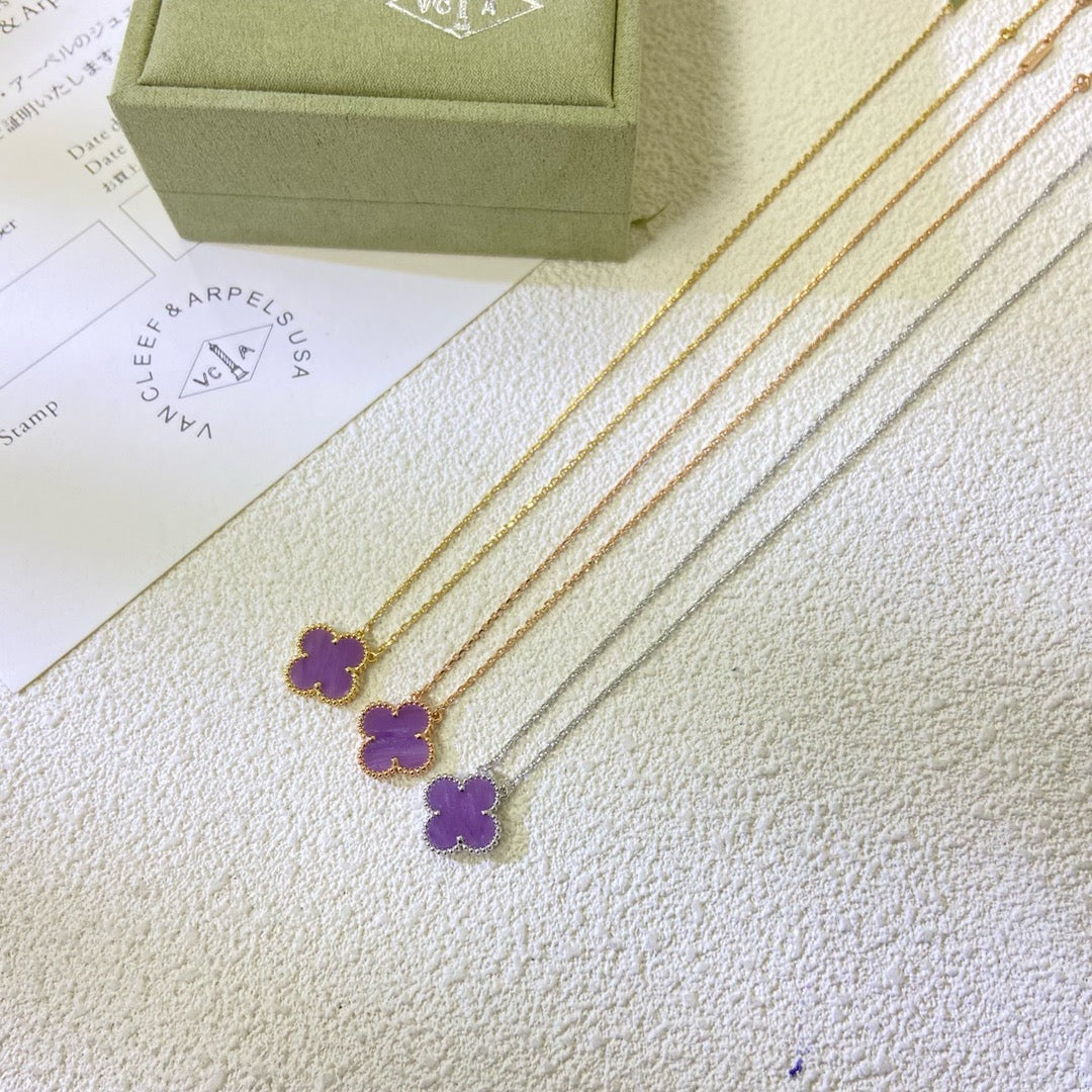 TimiCLOVER 15MM  PURPLE VIOLET NECKLACE