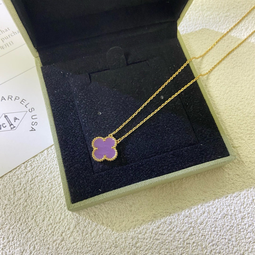 TimiCLOVER 15MM  PURPLE VIOLET NECKLACE