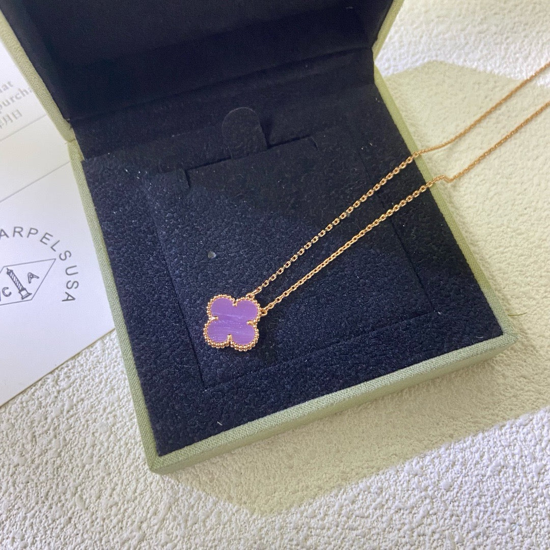TimiCLOVER 15MM  PURPLE VIOLET NECKLACE