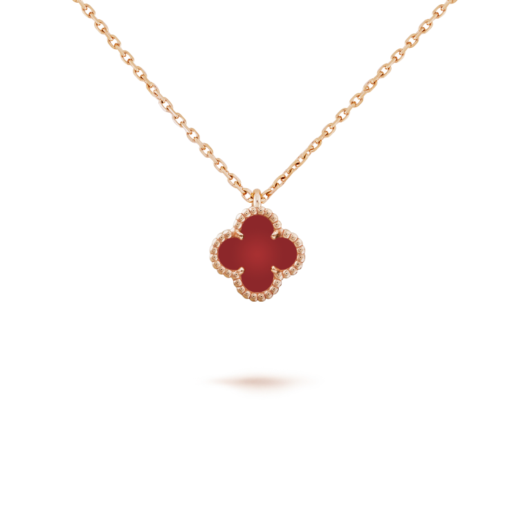¡®Timi¡¯CLOVER MINI 9.5MM WHITE CARNELIANS NECKLACE