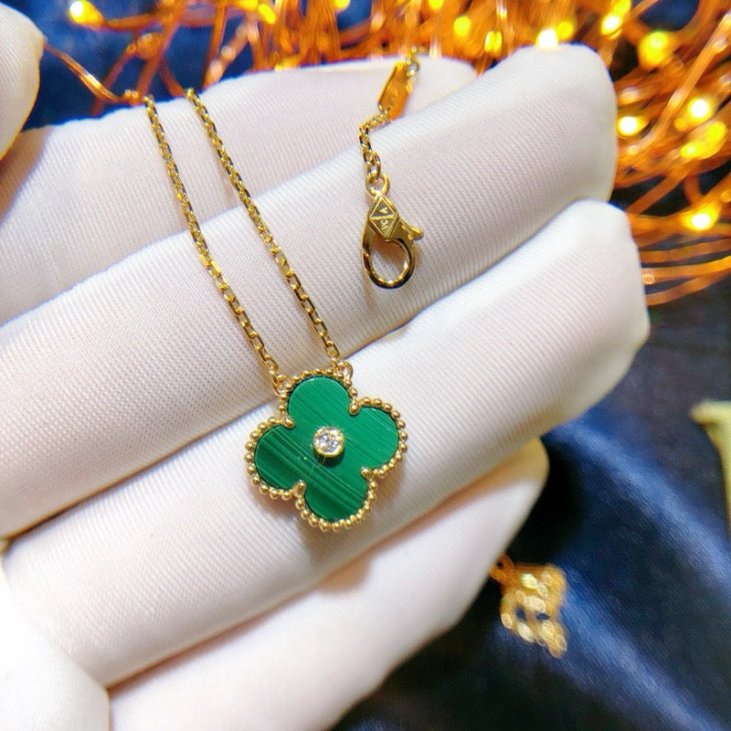 ¡®Timi¡¯CLOVER 15MM DIAMOND TURQUOISE NECKLACE