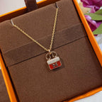 TimiCONSTANCE RED PEDANT PINK GOLD NECKLACE