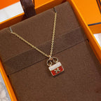 TimiCONSTANCE RED PEDANT PINK GOLD NECKLACE