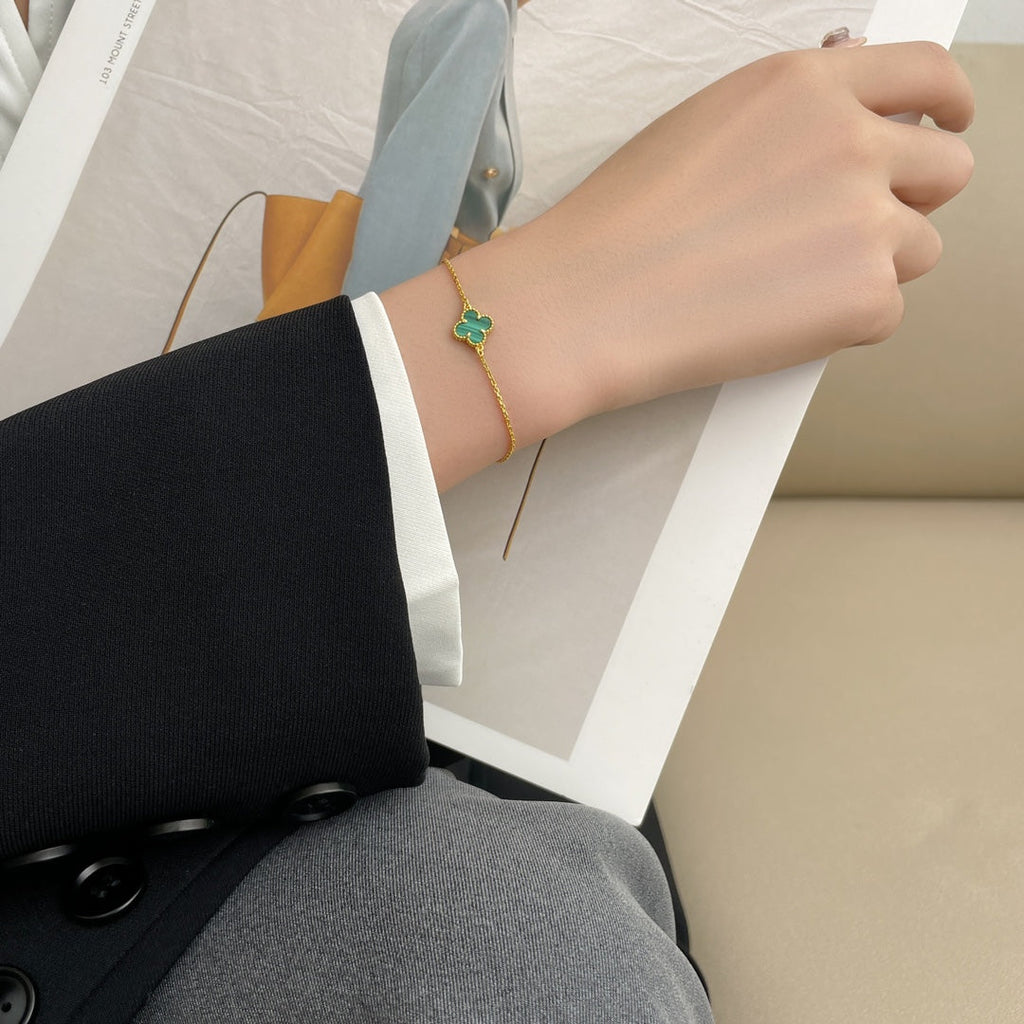 ¡®Timi¡¯CLOVER BRACELET MALACHITE 1 MOTIF