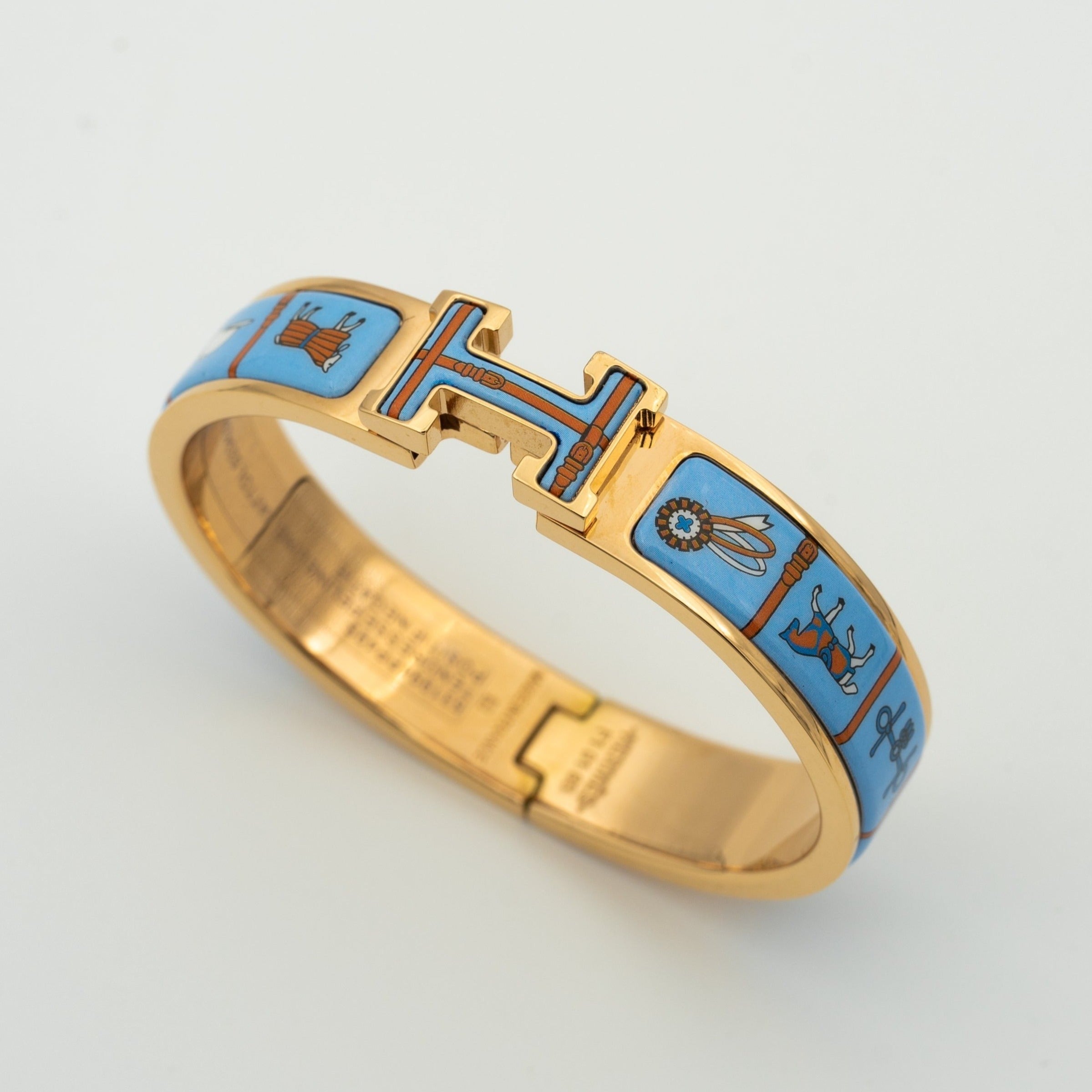 TimiH PINK GOLD BRACELET BLUE CERAMIC