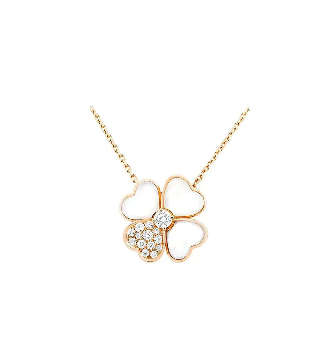 TimiCLOVER MOP DIAMOND ROSE GOLD NECKLACE