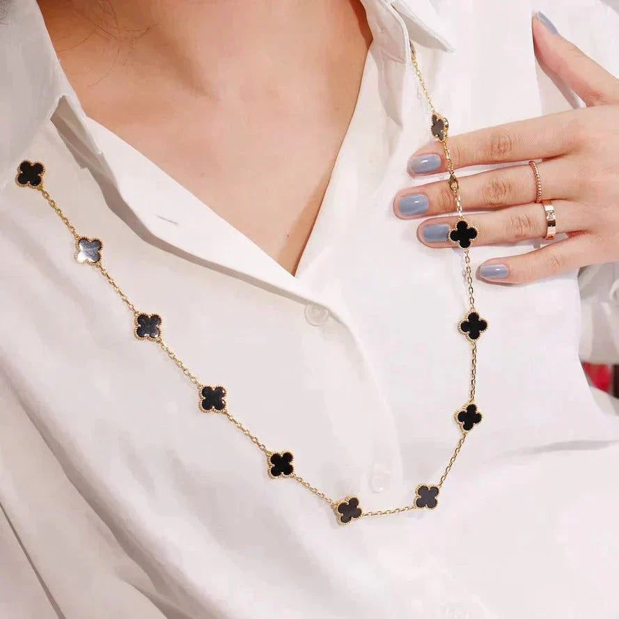 ¡®Timi¡¯CLOVER 20 MOTIFS ONYX NECKLACE