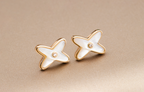 TimiJEUX DE WHITE MOP PINK GOLD DIAMOND EARRINGS