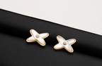 TimiJEUX DE WHITE MOP PINK GOLD DIAMOND EARRINGS