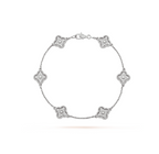 ¡®Timi¡¯CLOVER 6 MOTIF SILVER DIAMOND BRACELET