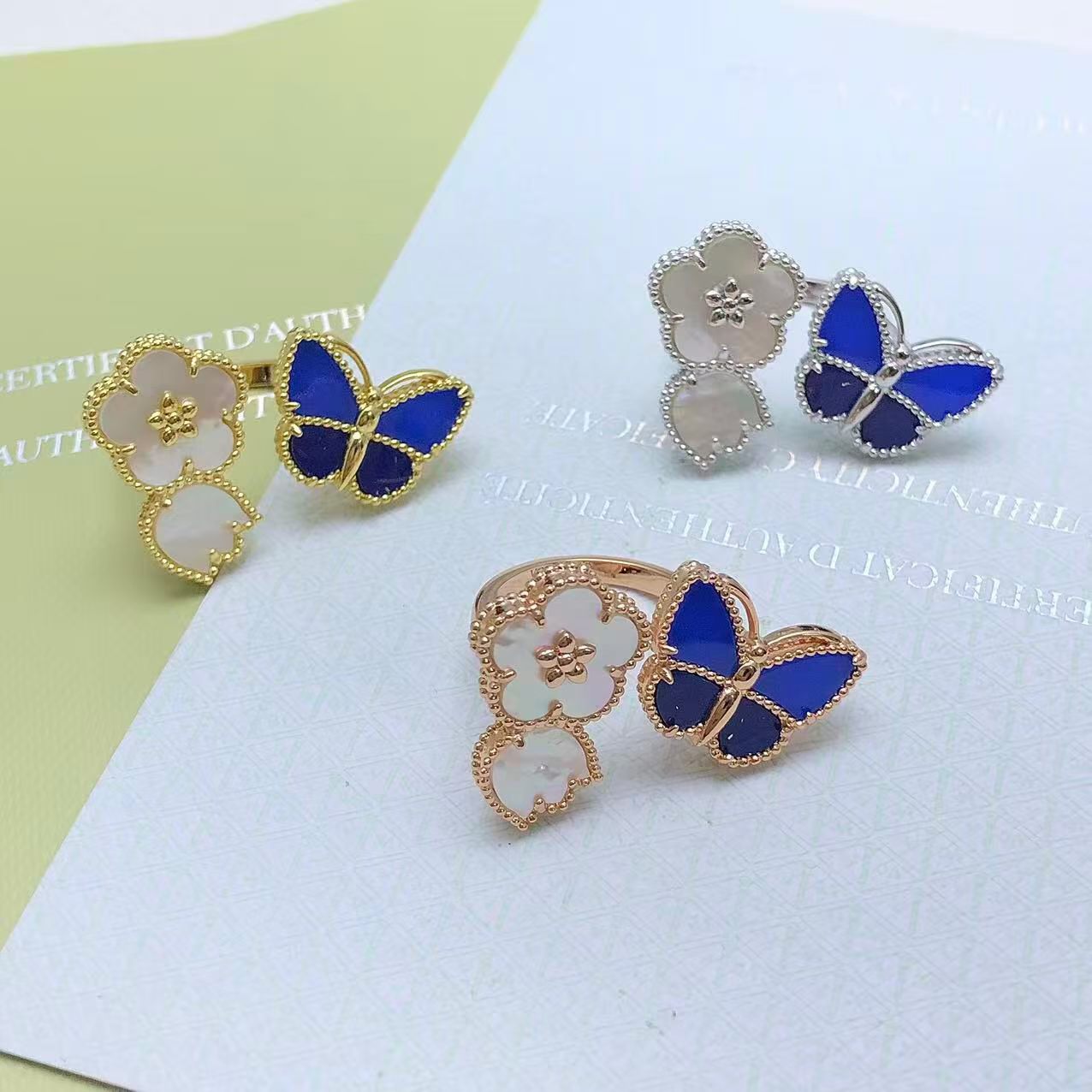 [Timi] 2026 NEW MODEL SPRING LUCKY 3 MOTIF GOLD RING