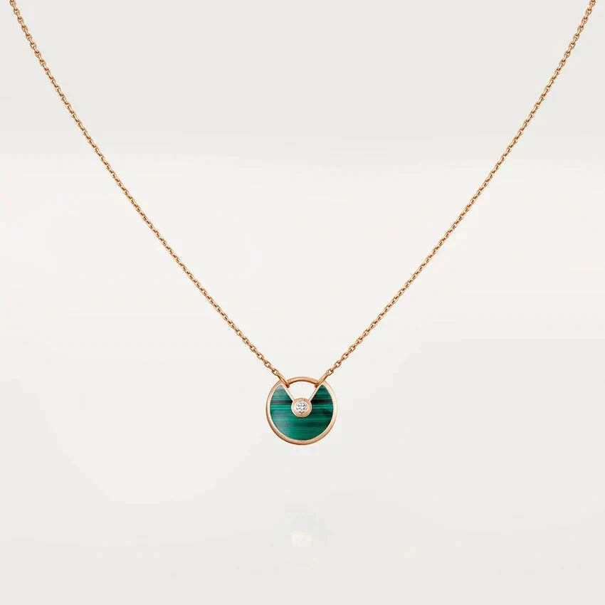 TimiAMULETTE ROSE GOLD MALACHITE NECKLACE