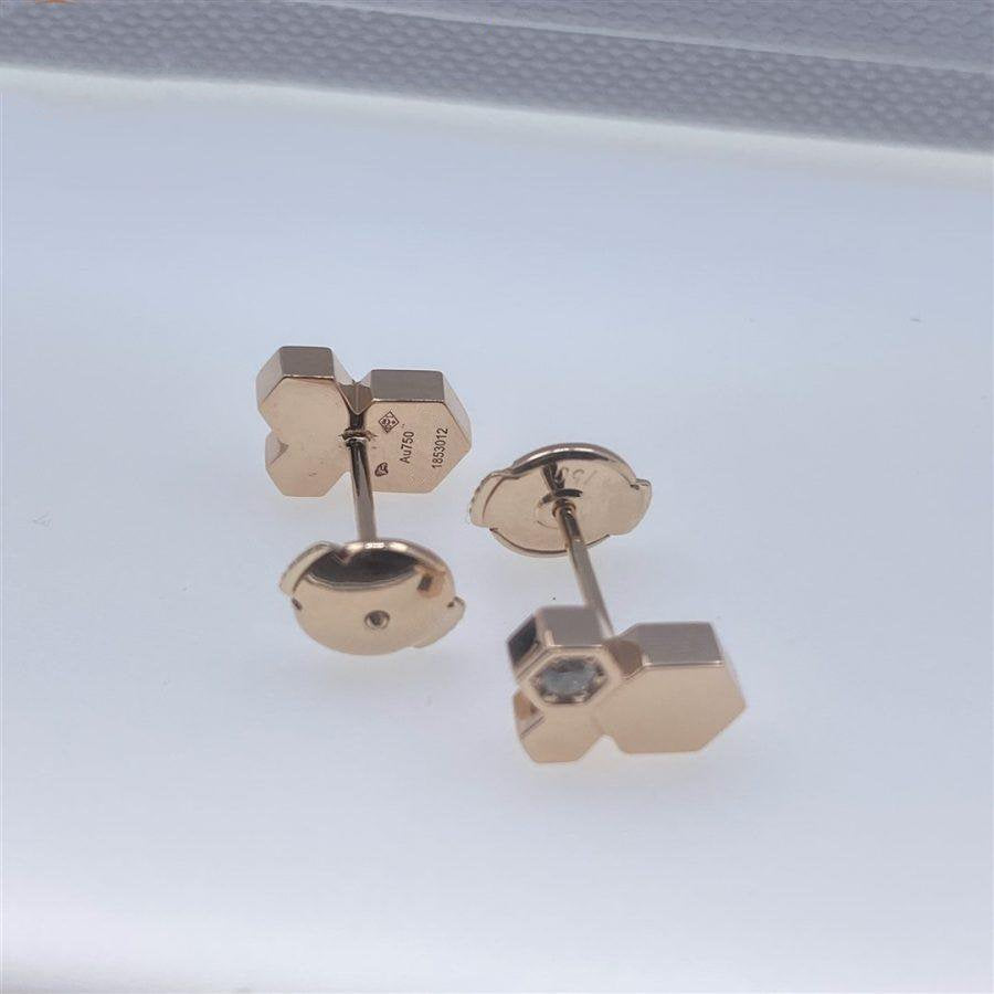 TimiBEE LOVE PINK GOLD DIAMOND EARRINGS