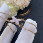 TimiJEUX BRACELET PINK MOP PINK GOLD 1 DIAMOND