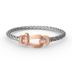 TimiFORCE LARGE HORSESHOE HALF DIAMOND BRACELET ROSE GOLD