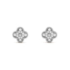 TimiCLOVER 1 MOTIFS DIAMOND STUD EARRINGS SILVER
