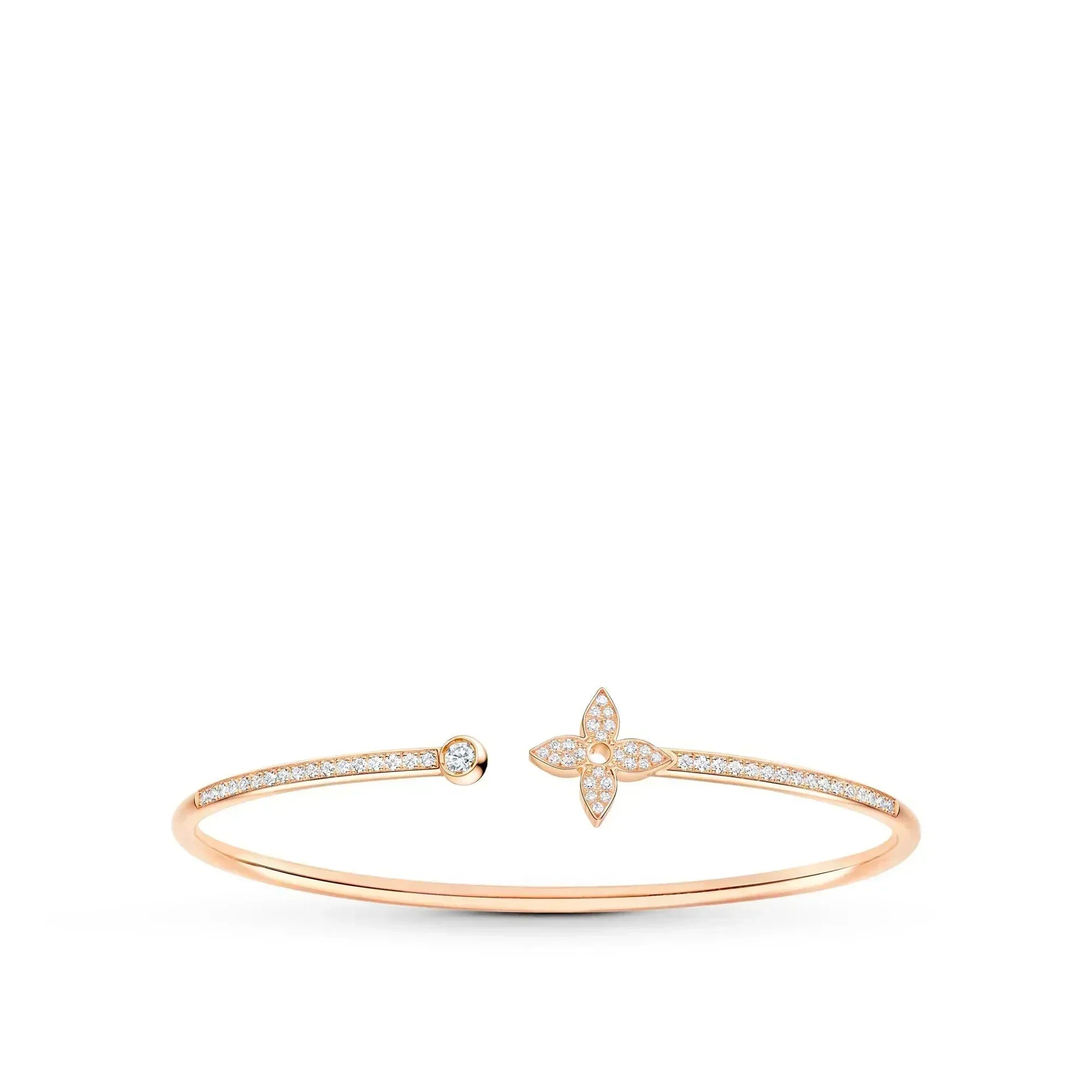 TimiIDYLLE PINK GOLD OPEN BRACELET DIAMOND PAVED